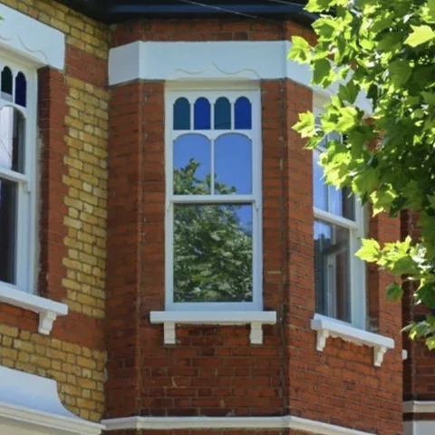Timber sash windows on a Victorian terrace